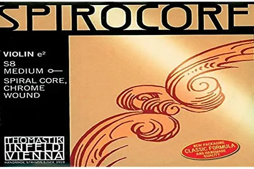 Thomastik 633731 Saiten für Violine Spirocore Spiralkern, Satz 4/4 Mittel mit E Stahl