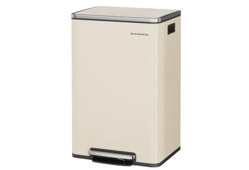 SONGMICS Mülleimer 50 L mit 15 Müllsäcken - Eleganter Abfalleimer aus robustem Stahl, mit geräuscharmem Deckel und praktischem Pedal. Sofort einsatzbereit mit 15 Müllbeuteln, ideal für stilvolle und funktionale Innenräume.