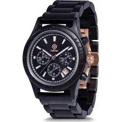 Zeitholz Holzuhr Herren 42mm Chronograph - 100% Naturholz mit Japanischem Quarzwerk - Armbanduhren – Stilvolle Holzuhr aus 100% Naturholz mit präzisem japanischen Quarzwerk und Chronograph-Funktion, ideal für jeden Anlass.