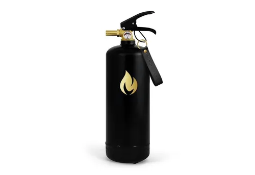 Nordic Flame Pulver-Feuerlöscher GOLD EDITION 2 KG schwarz-gold - Eleganter 2 KG Pulver-Feuerlöscher in Schwarz-Gold, kompakt und leicht zu handhaben, ideal für den Einsatz zu Hause oder im Büro.