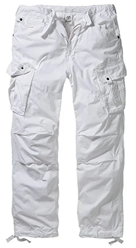 Brandit Columbia Mountain Vintage Cargohose 3XL, Weiss - Wanderhose mit praktischen Taschen, verstärktem Gesäßbereich und aus weicher Baumwolle – ideal für Outdoor-Abenteuer.