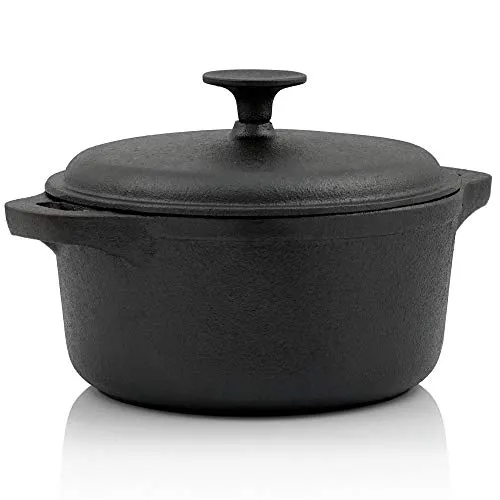 BBQ-Toro Gusseisen Cocotte 4L - Pfannen | Ideal für Grill und Backofen, sorgt für zarte und saftige Ergebnisse mit wenig Flüssigkeit dank dem passenden Deckel, bereits eingebrannt und sofort einsatzbereit.