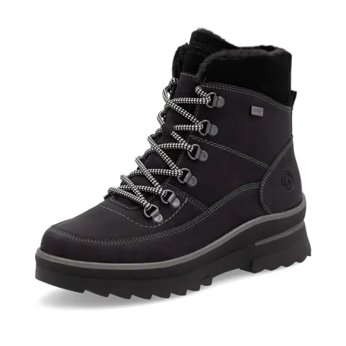 Remonte Damen Snowboots D2B74, Frauen Stiefel,lose Einlage,wasserabweisend,remonteTEX,Boots,Winterstiefel,Winterschuhe,schwarz (02),37 EU