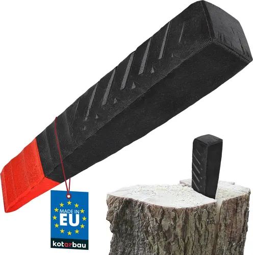 KOTARBAU® Geschmiedeter Spaltkeil aus Stahl 216 mm 2.5 kg Keil Spaltgranate Holzspaltkeil Holzspalter Fällkeil Scheitkeil Nachsetzkeil Treibkeil zum Fällen und Spalten von Holz