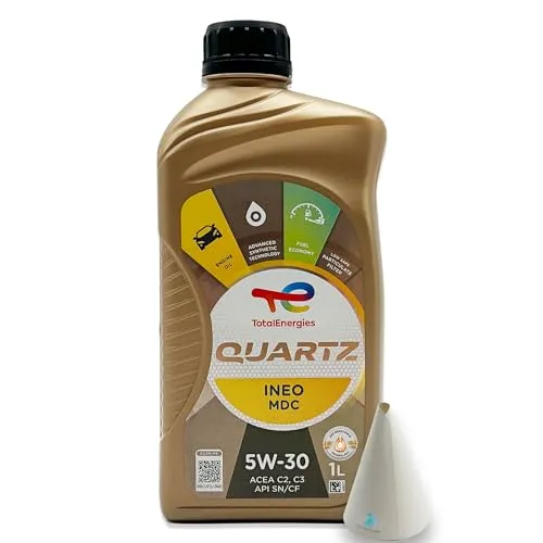 L Total Quartz Ineo MDC 5W-30 | kompatibel mit | MB 229.52| GM GB2F0312070 | OV 040 1547 - D30 | 1 Liter | 5W30 Motoröl | Motorenöl | mit Trichter | weitere Freigaben & Empfehlungen siehe Artikel 1