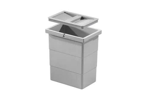 Hailo Mülleimer Inneneimer 1102439 hellgrau, 7L mit Deckel - Haushaltszubehör: Praktischer 7L Inneneimer aus Kunststoff und Metall, ideal für Küche oder Bad, mit elegantem Deckel für geruchsneutrale Entsorgung.