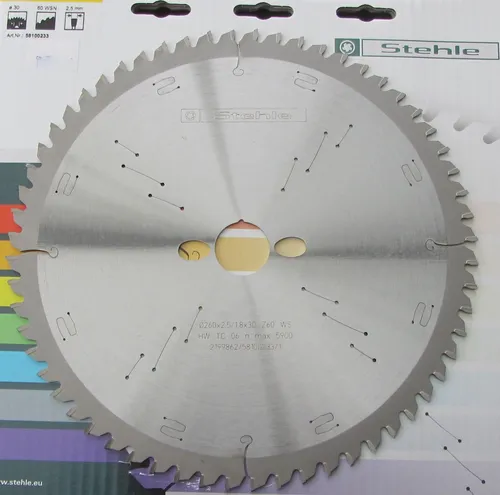 HM/Widia Kreissägeblatt 260 x 30 Z 60 Stehle für Festool Kapex