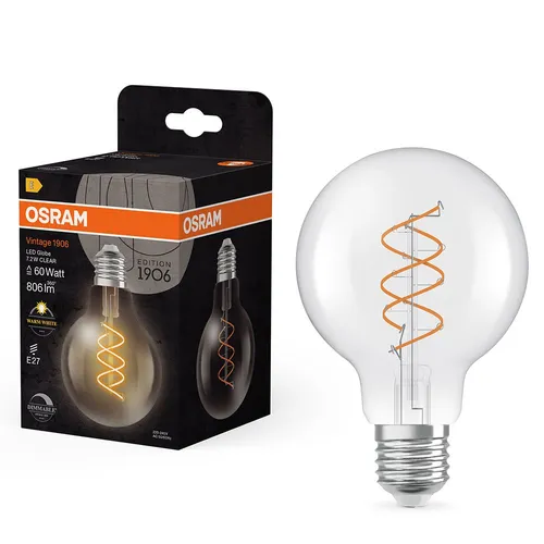 Osram LED Spiral Filament G80 Globe Vintage 7,2W = 60W E27 klar warmweiß DIMMBAR