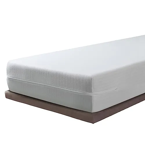 Matratzenbezug, dehnbar und atmungsaktiv | Pack x2 80 x 190/200 cm | mit perfektem Sitz/Matratzenschoner/Bezug mit Reißverschluss. Gewebe mit Baumwolle. Für Matratzen mit Einer Höhe bis zu 30 cm