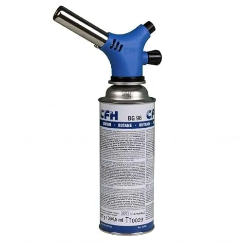 CFH Lötbrenner LB 97 – Vielseitiger Gasbrenner für präzises Löten - Gasschweißbrenner mit 19 mm Spezialbrenner und Piezozündung, ideal für schnelle und gleichmäßige Lotverbindungen. Stufenlos regelbar, perfekt für Weich- und Hartloten in allen Positionen.