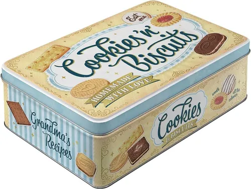Nostalgic-Art Keksdose Nostalgic-Art - Vorratsdose Flach - Cookies 'n' Biscuits