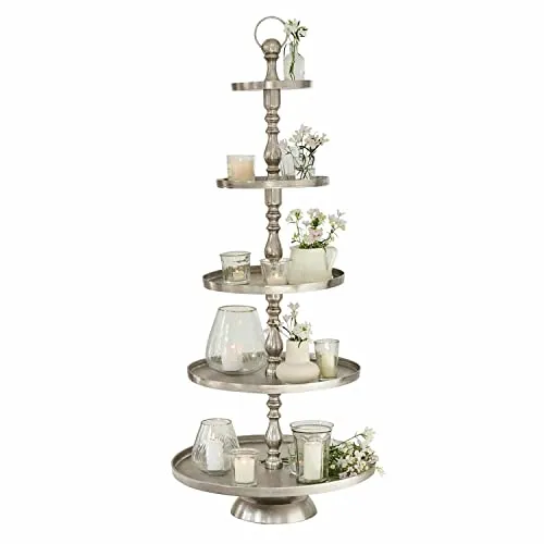 Loberon Etagere Magonie – Fünfstöckiges Deko-Highlight - Tortenständer aus Aluminiumguss mit imposanter Höhe und hochwertigem Antik-Finish, ideal für kreative Dekoration und langlebig durch nachhaltige Materialien.