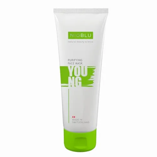 Nioblu Reinigende Gesichtsmaske – 100 ml - Gesichtsmasken & Gesichtskuren, ideal für normale, Misch- und fettige Haut. Mit natürlichen Inhaltsstoffen für Reinigung, Feuchtigkeit und gegen Hautalterung.