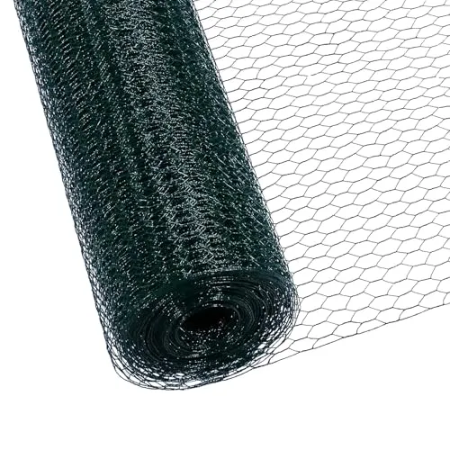 CCLIFE Maschendrahtzaun Hühnerzaun Geflügelnetz 100 cm hoch - Robustes PVC-Geflügelnetz in Sechseckform, ideal für Geflügelzucht und Gartenschutz. Langlebig, wasserdicht und in zwei Längen erhältlich – perfekt für jeden Einsatz im Freien!