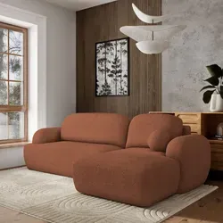 Masseno Ecksofa MODENZA N R-S mit Schlaffunktion - Ecksofa mit praktischer Schlaffunktion und Stauraum, ideal für Wohnzimmer. Der elegante Stoff NOW OR NEVER 54 sorgt für zeitlosen Komfort und verleiht Ihrem Raum einen besonderen Akzent.