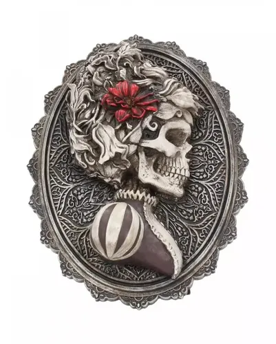 Nemesis Now Wunderschönes Wandschild – Edwardianische Frau Skelett - Wand- & Türschilder, kunstvoll handbemalt aus hochwertigem Polyresin, perfekt für Gothic-Zuhause mit Aufhängehaken für einfache Montage.