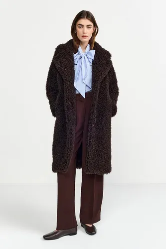 RICHROYAL Wolljacke braun L (40) - Funktionsjacke aus 100% Polyester, ideal für kalte Tage mit elegantem dark chocolate Farbton und pflegeleichter Reinigung.