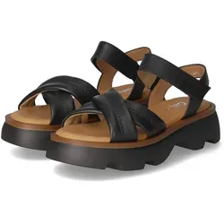 Gabor Sandalette mit Plateau und Kreuzbandage, schwarz, G-Weite 38 EU - Modische Riemensandale mit gepolsterter Innensohle für höchsten Komfort, ideal für den Sommer. Perfekt für lange Spaziergänge oder entspannte Ausflüge.