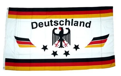 Fahne/Flagge Deutschland Fußball 4 Sterne weiß 90 x 150 cm