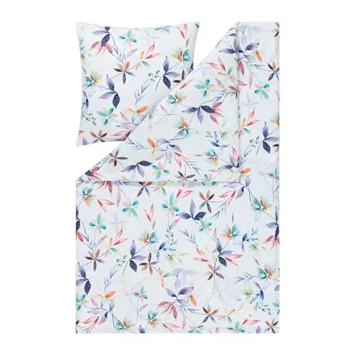 Estella Mako Interlock Jersey Bettwäsche Delphine Multicolor - 155 x 220 cm - Bettwäsche-Set aus hochwertigem Interlock-Jersey, hautsympathisch und pflegeleicht. Mit praktischen Reißverschluss und waschbar bis 60°C, ideal für erholsamen Schlaf.
