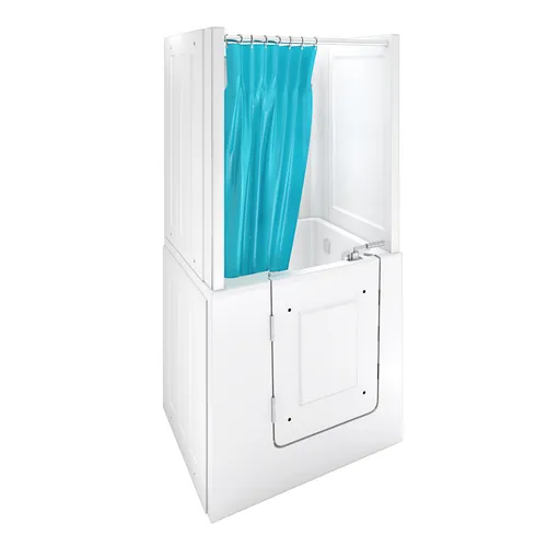 Seniorendusche und Sitzwanne Kombination Wanne mit Tür S02D-TH-C-L 100x78x205cm - Duschkabinen mit seitlicher Tür für sicheren Einstieg, ideal für Senioren und Menschen mit Mobilitätseinschränkungen. Hochwertiges Sanitär-Acryl und Edelstahlrahmen sorgen für Stabilität und Sicherheit.