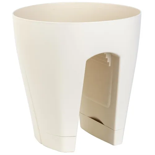 Engelland Blumentopf Geländertopf mit Wasserauffangschalen (Vorteils-Set, 1 St., Fassungsvermögen 9 Liter je Topf), UV-beständig, wetterfest, frostbeständig, ideal für Geländer/Zäune