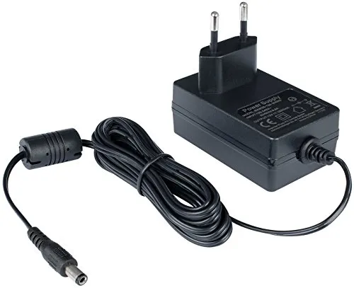 Poppstar AC DC Netzteil 12V 2A (Netz-Adapter 24W / 12V extra langes Ladekabel 240cm für Externe Festplatten-Gehäuse, Dockingstation UVM.) mit DC-Stecker 5,5mm/2,5mm