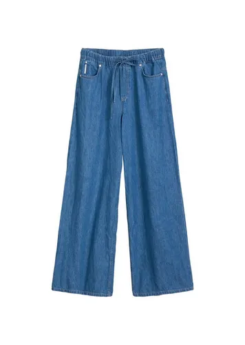 Weite Jeans MARC O'POLO DENIM mit recyceltem Leinen-Garn - Nachhaltige Wide Leg Jeans aus Bio-Baumwoll-Lyocell-Mix, elastischer Bund für höchsten Komfort und lässigen Style. Ideal für einen verantwortungsbewussten Look!
