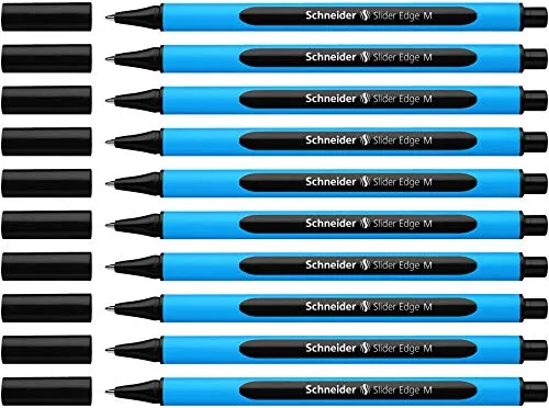Schneider Slider Edge M Kugelschreiber (Strichstärke: M, dokumentenecht, Dreikant-Stift) 10er Packung schwarz