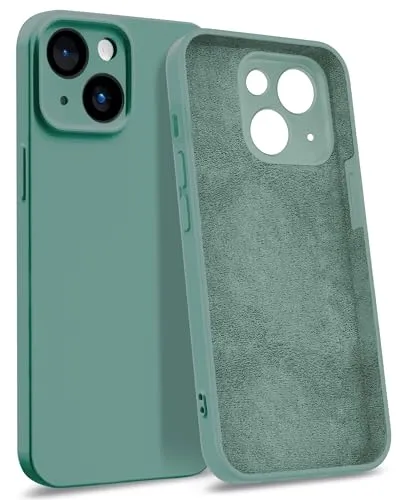 MyGadget Hülle für iPhone 15 - [ 4-Layer-Struktur Schutzhülle ] - Gummierte Handyhülle mit Soft Inlay & Hardcase Cover außen - Petrol