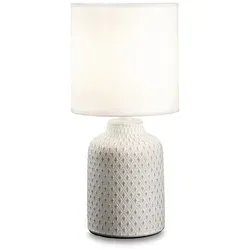 Ideal Lux Keramik-Tischleuchte KALÌ-3, RUND, E14 - Elegante Tischleuchte aus Keramik in Weiß, ideal für stilvolle Innenräume. Mit praktischen Kabel und Schalter für einfache Bedienung. Perfekt für gemütliche Beleuchtung!