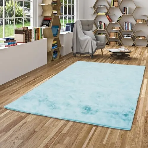 Pergamon Luxus Super Soft Fellteppich Plush Türkis in 7 Größen