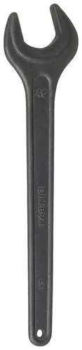 KS Tools Einmaul-Kraftschlüssel 46mm - Robuster Maulschlüssel - Einmaulschlüssel aus vergütetem Stahl mit 15° abgewinkelter Maulstellung, ideal für schwere Montagen und langlebig durch phosphatierte Oberfläche.