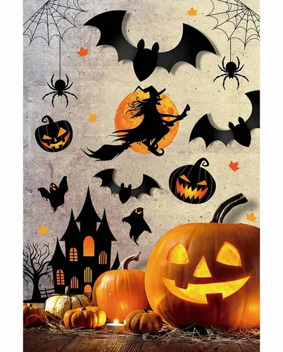 Horror-Shop Hängedekoration Wandsticker Halloween Motive Silhouetten Umrisse 1
