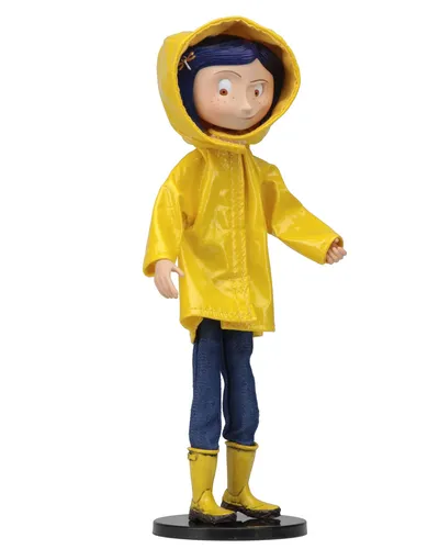 Coraline Biegsam Puppe in Regen Mantel NECA Figur 95032 - Actionfigur im Maßstab 1:12, flexibel und detailreich, ideal für Sammler und Fans von Coraline.