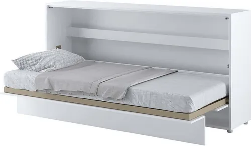 Wandbett Schrankbett BED CONCEPT BC-06 Horizontal 90x200 WEIß HOCHGLANZ Wandklappbett, Schrankklappbett, Schrank mit integriertem Klappbett, Funktionsbett inkl. Lattenrost
