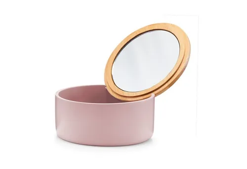 Zeller Present Schmuckkasten Schmuckkästchen Rosa (Stück, 1 St., 1 Schmuckkasten mit Spiegel ohne Dekoration), Aufbewahrungsbox mit Spiegel Make up Spiegel