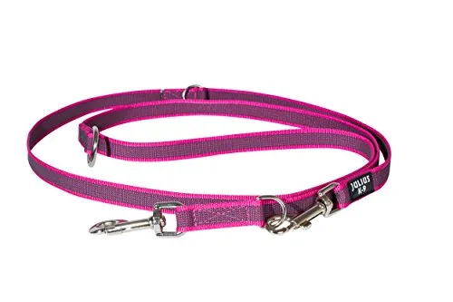 IDC Color & Gray verstellbare Leine mit Doppelkarabiner, 20 mm x 2,2 m, Pink-Grau