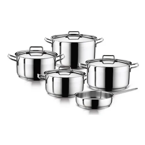 Topfset 5-tlg. Kochgeschirr Edelstahl Topf Töpfe Induktion Fleischtopf