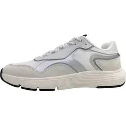 Marc O'Polo Damen Sneaker flach aus Leder, Weiß (White/Silver) - Bequem & Stilvoll - Damen-Sneaker aus hochwertigem Rindsleder mit super leichter EVA-Laufsohle für optimalen Komfort und Dämpfung. Ideal für jeden Anlass, egal ob Alltag oder Casual-Look.