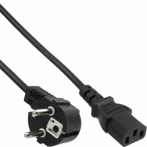 InLine® Netzkabel Schutzkontakt gewinkelt zu Kaltgerätestecker C13 schwarz 2,5m
