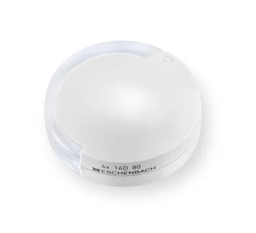 Eschenbach Optik Einschlaglupe mobilent 4x mit Umhängekordel - Praktische Einschlaglupe mit 4x Vergrößerung und hochwertiger PXM-Leichtlinse für klare Sicht. Ideal für unterwegs, mit staubdichtem Gehäuse und kompakter Größe.