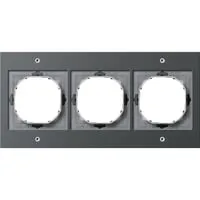 Gira 021367 Abdeckrahmen 3-fach - Lichtschalter Abdeckrahmen Gira TX_44 in Anthrazit, bruchsicher und montagefreundlich ohne Werkzeug, für eine einfache Installation und langlebige Nutzung.