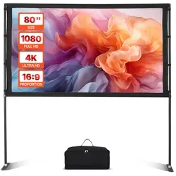 VEVOR 80 Zoll Projektionsleinwand mit Ständern