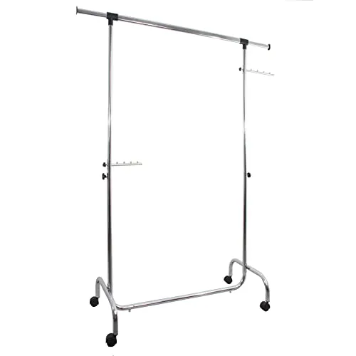 GERSO Kleiderständer 100 cm breit, höhenverstellbar und mobil - Kleiderständer für die stilvolle Präsentation Ihrer Kollektion. Höhenverstellbar und mit Rollen für einfache Mobilität, ideal für T-Shirts bis Abendkleider.