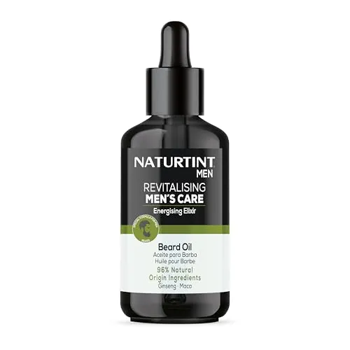 Naturtint | Revitalizing Men's Care | Bartöl | Repariert, Stärkt und Hydratisiert den Bart | Leichte Absorption | 96% natürliche Inhaltsstoffe | Mit Ginseng und Maca | 100 ml