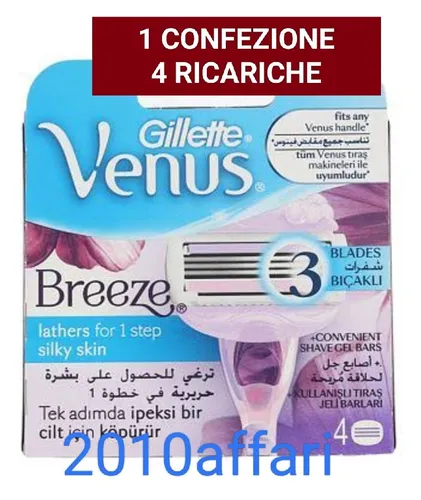 Gillette Venus Breeze 3 Klingen Für Frauen - 4 Nachfüllungen