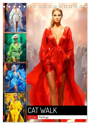 Rose Hurley | Cat Walk. Paintings (Tischkalender 2026 DIN A5 hoch), CALVENDO...