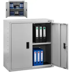 Arebos Aktenschrank Silber - Höhenverstellbarer Büroschrank mit Sicherheitsschloss - Aktenschrank aus pulverbeschichtetem Stahl mit abschließbarem Sicherheits-Zylinderschloss. Ideal für die sichere Aufbewahrung von Unterlagen und Werkzeugen in Büro, Garage oder Werkstatt.