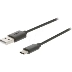 N CCGB60600BK10 - USB 2.0 Kabel, Stecker Typ C > A-Stecker, 1 m, Schwarz